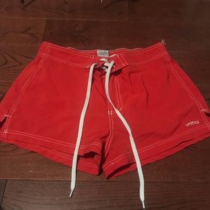 Red lifeguarding shorts